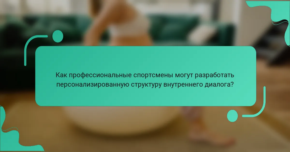 Как профессиональные спортсмены могут разработать персонализированную структуру внутреннего диалога?