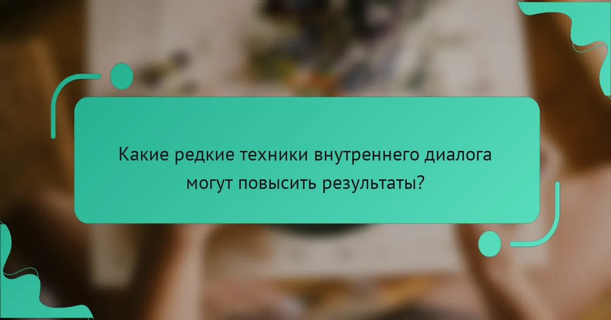 Какие редкие техники внутреннего диалога могут повысить результаты?