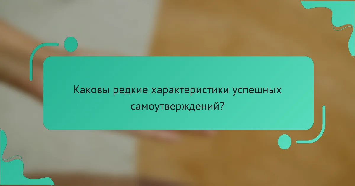 Каковы редкие характеристики успешных самоутверждений?