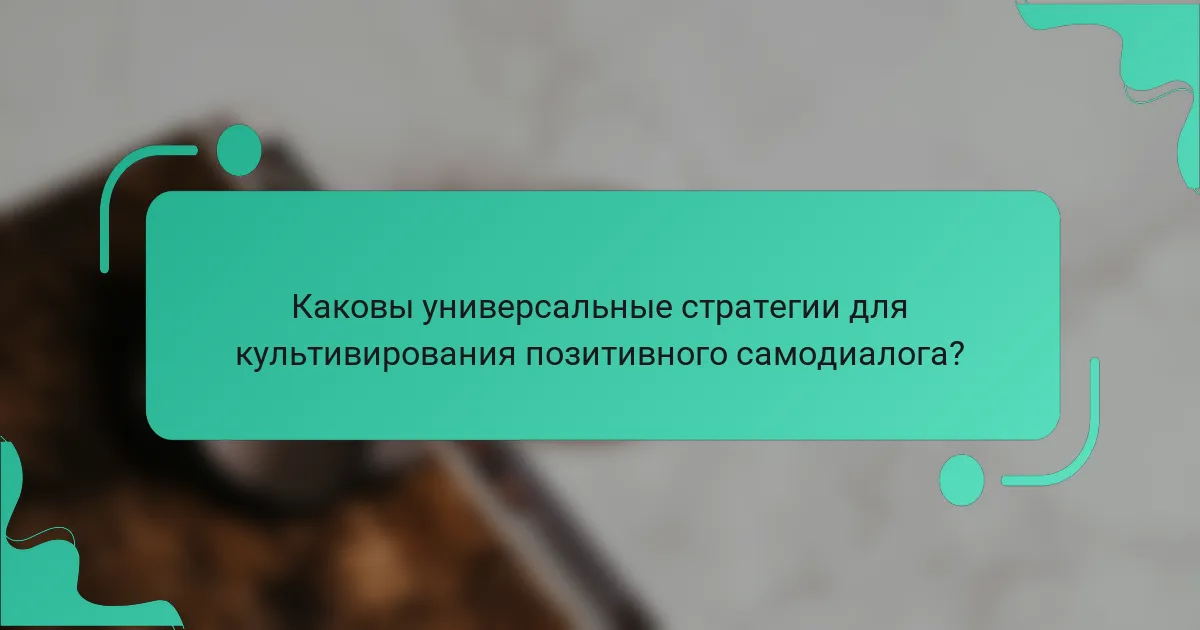Каковы универсальные стратегии для культивирования позитивного самодиалога?